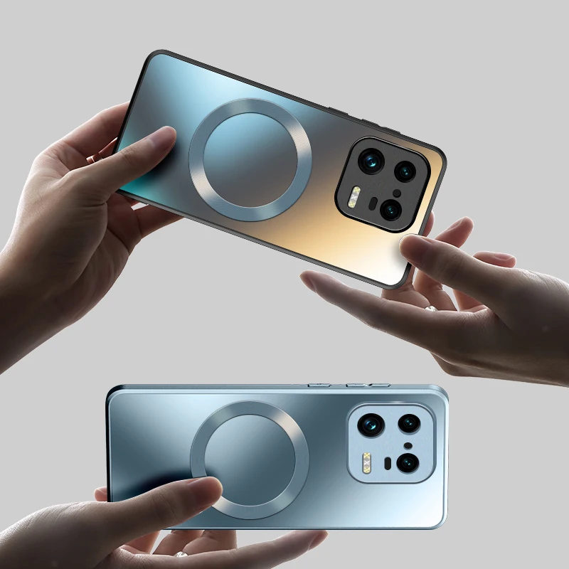 Matte Silicone Frosted Phone Case with Magnetic Wireless Charging Compatibility