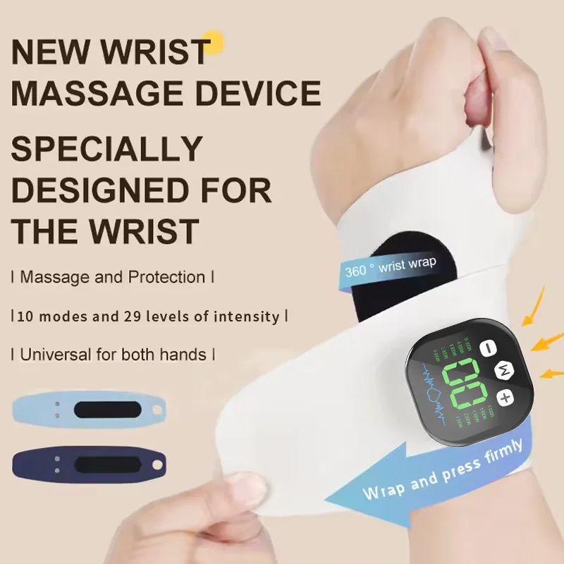 Electric Cordless Wrist Massager Vibration Relieves Tenosynovitis Massager Wrist Brace Support For Carpal Tunnel Fatigue Relief
