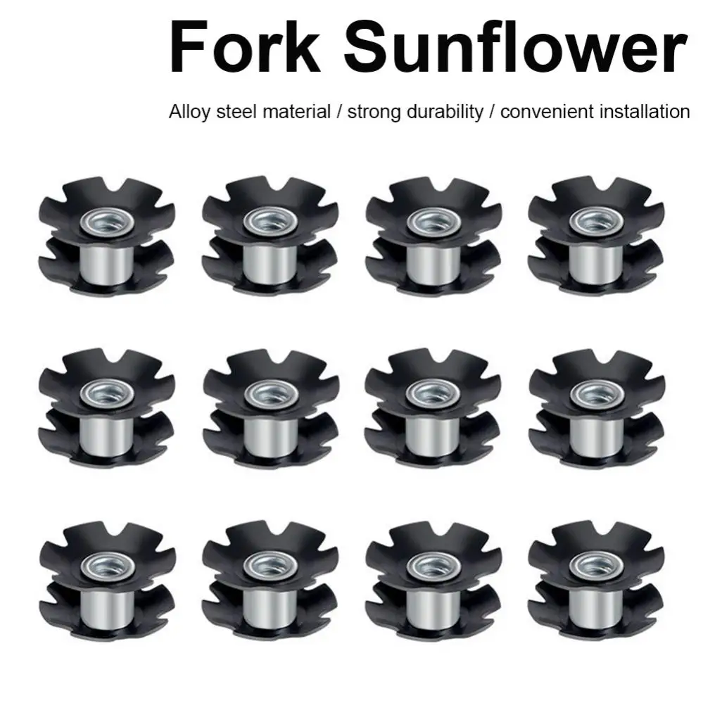 Bicycle Accessories 3pcs Bicycle Front Fork Mount Core Bowl Group Cycling Headset Star Nut Road Bicycle Steer Tube Bike Front Fork Star Nut for Bike