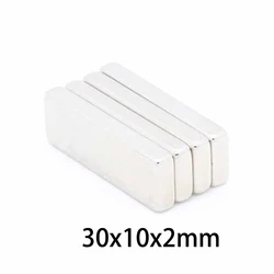 Set of 10/20/50 Rectangular Magnets - 30mm x 10mm x 2mm for Innovative Projects and Experiments (10pcs 30x10x2mm)
