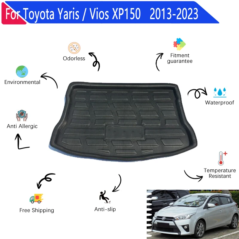 

for Toyota Yaris 2022 Accessories Vios Hatchback XP150 2014~2023 3D EVA Material Anti-dirty Rear Cargo Tray Trunk Mat Accessorie