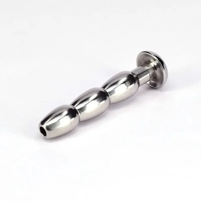 Sex Fetish Stainless steel Hollow Urethral Sounding Dilators Penis Plug With Glans Rings Catheters medical themed toy for Men
