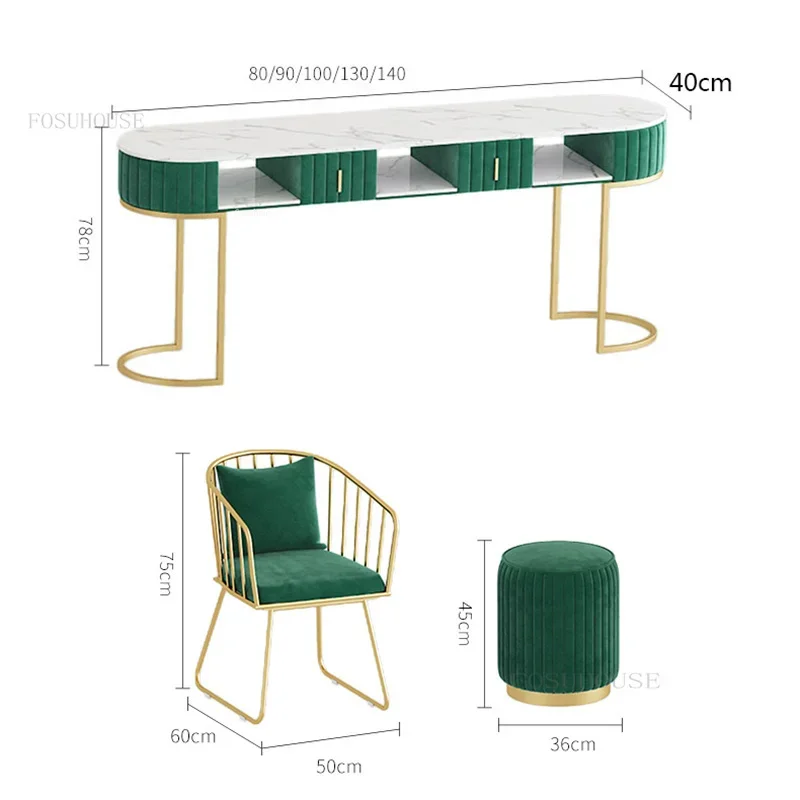 Modern Marble Nail Table Creative Professional Manicure Table Chair Set Modern Minimalism Designer Single Double Manicure Tables