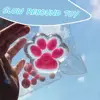 Kawaii Cat Paw Pinch Toy Slow Rebound Blingbling Stress Relief Toy Transparent Cube PU Squeeze Toy Kids 3