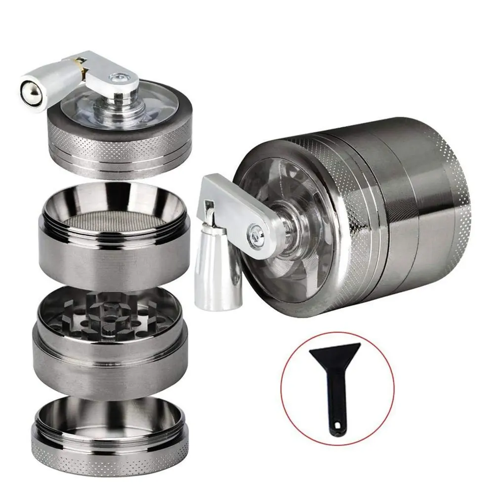 

Leaves Grinder Thicken Silver 4 Layers Metal Crusher Accessories Grinder Detectors Tools High Quality