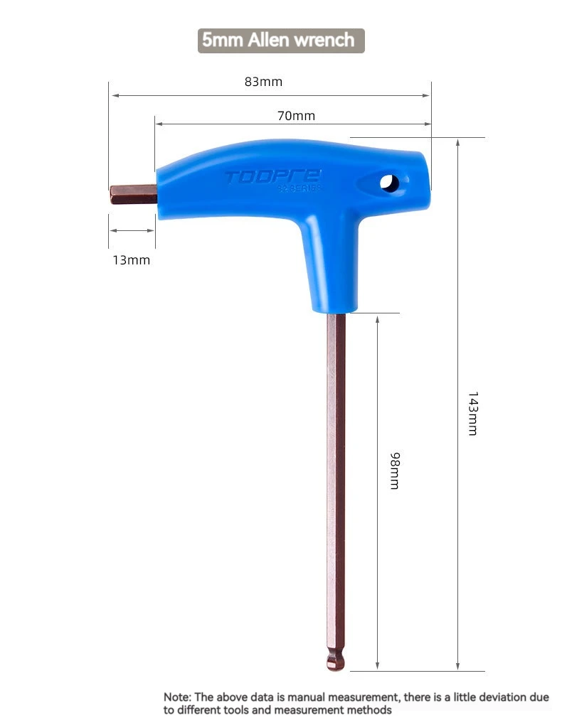 T25 3/4/5/6MM Fahrrad Inbusschlüssel T-Förmigen Erweiterten Kunststoff Griff Mit Doppel Enden fahrrad Multifunktionale Reparatur Werkzeuge – Detail 12