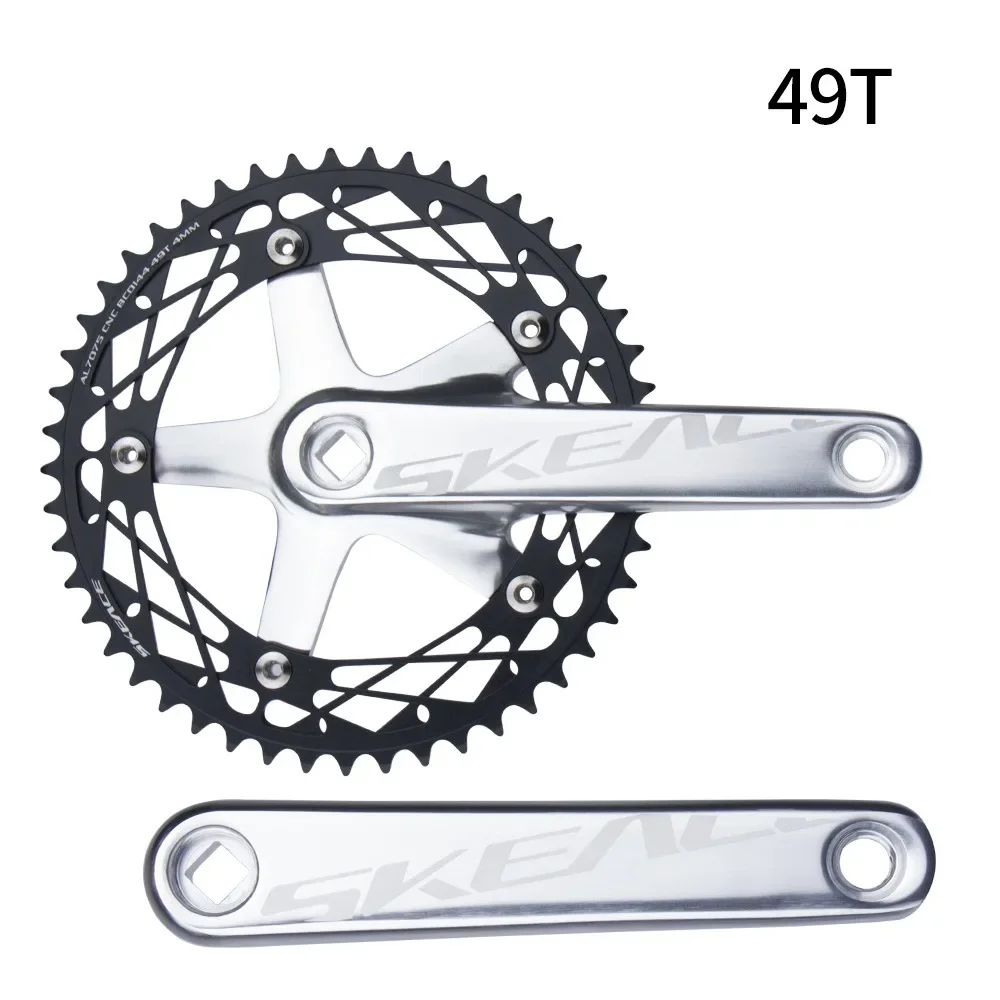 Description Picture 5 of itemSKEACE Bicycle Crankset 144BCD Mountain Bike Square Hole Crank Aluminum Alloy Single Speed Crank Chainwheel 165mm 49T Crank Set