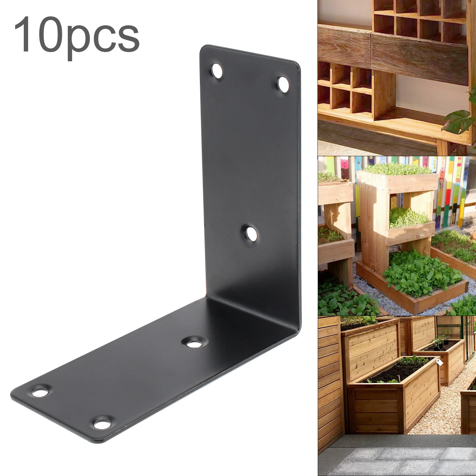 Grande L-shaped Bracket Grupo Metal Bed Suporte de Canto Heavy Duty Angle Bracket para Prateleira Móveis de Madeira Armário Cadeira Gaveta 10 Pcs