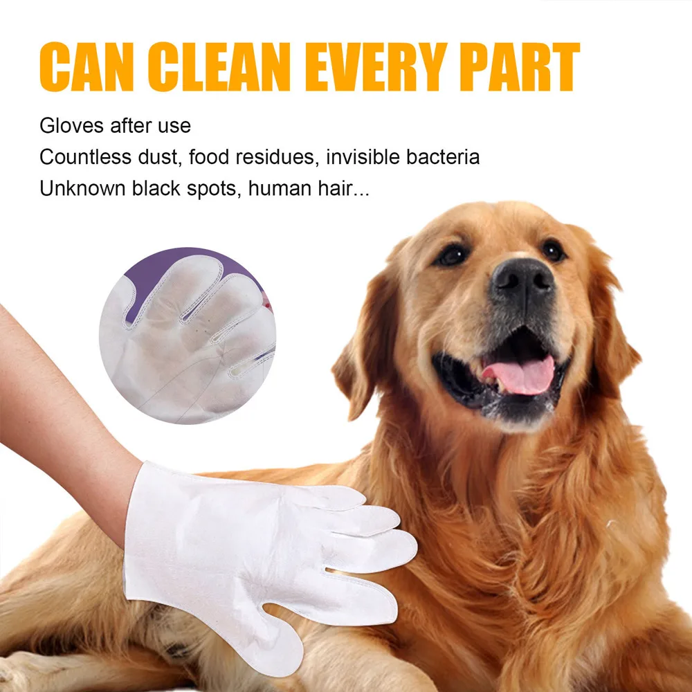 1/6pcs Pet Disposable Cleaning gloves Wash Free Cats Dogs Spa Bath Supplies Massage Non Woven