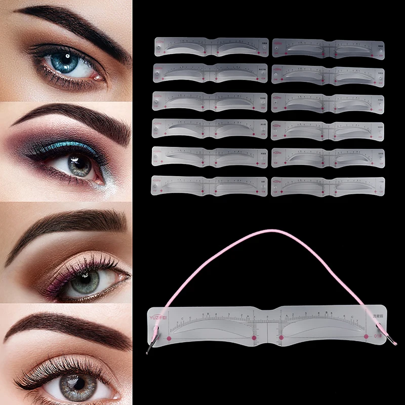 12Pcs/Set Grooming Eyebrow Stencil Kit Makeup Tools DIY Beauty Eyebrow Template Stencil For Women Beauty Tools Accessories makeup tools eyebrow stencil tool eyeliner stencil tool eye makeup tools