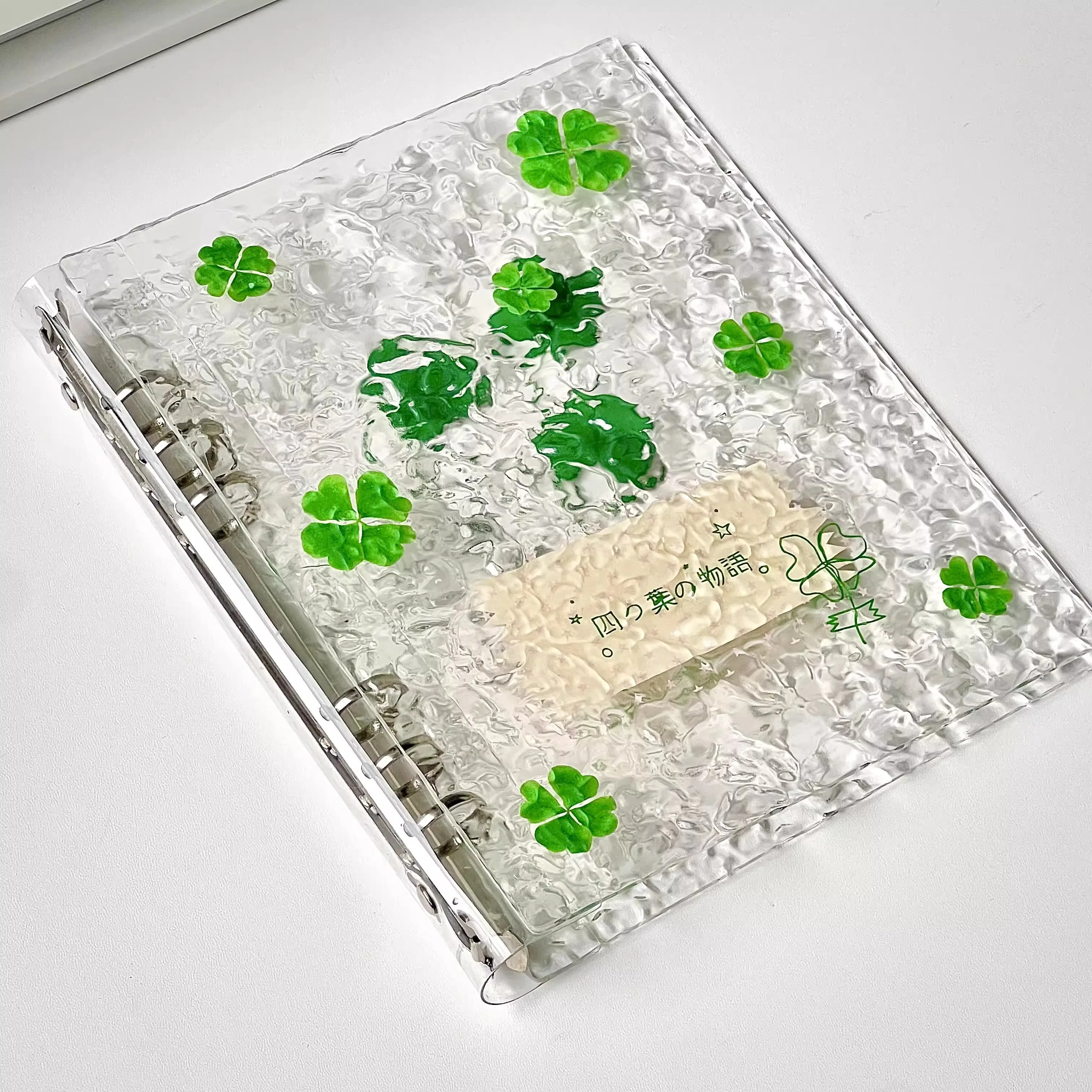 럭키 클로버 A5 바인더 크리스탈 투명 포토 앨범 3인치 4포켓 리필 가능 페이지 (인스탁스 미니 & K팝 카드용) 선물  추천-Freehip.co.kr