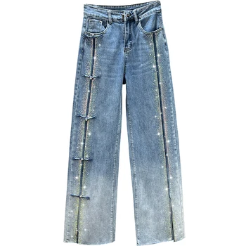 Jeans Damskie Spodnie - Szerokie - Z Dzetami 2