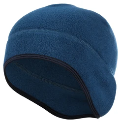 Thermal Fleece Winter Sports Cap with Ear Warmers - Windproof and Soft (Blue)