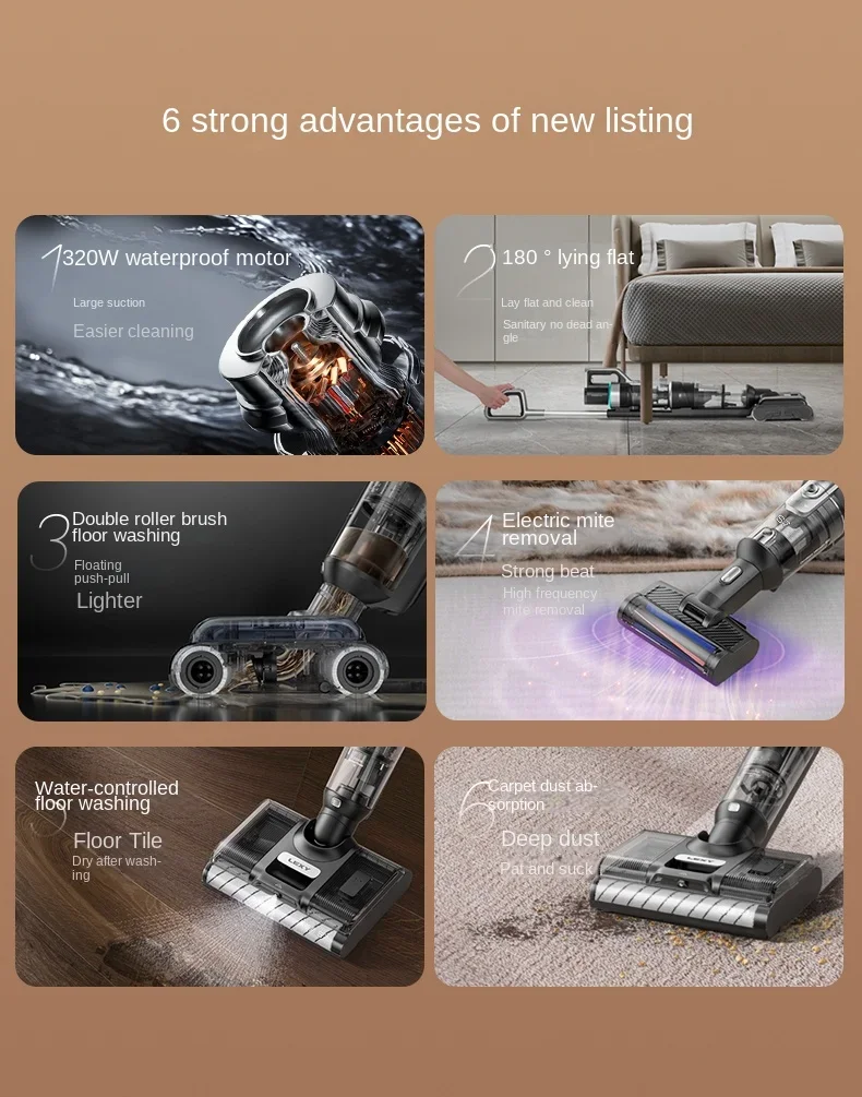 Lake Sirius S7 3-in-1 Household Appliances Mite Removal Dust Cleaning Machine Wash Suction Sweep Mop Integrated Machine 6