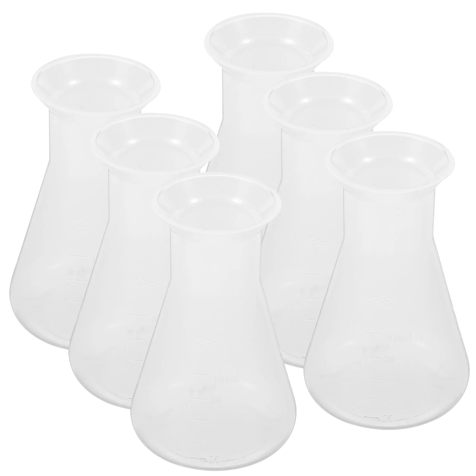 

6 Pcs Laboratory Flask Equipment Chemistry 100ml Plastic Without Tool Erlenmeyer Flasks Graduated Pp Tools