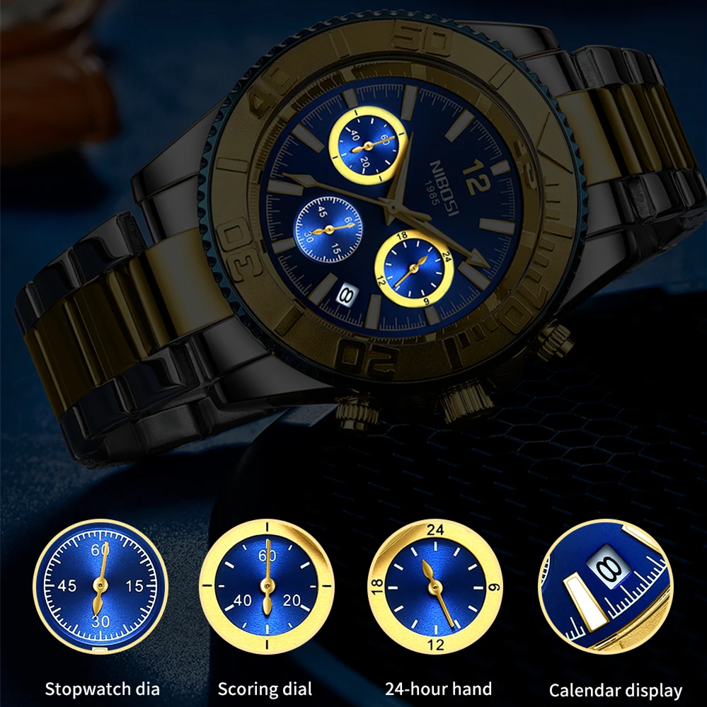 2025 Luxury NIBOSI Watch for Men Top Brand New Sport Men's Watches Waterproof Chronograph Genuine Men's Watch Relogio Masculino 4