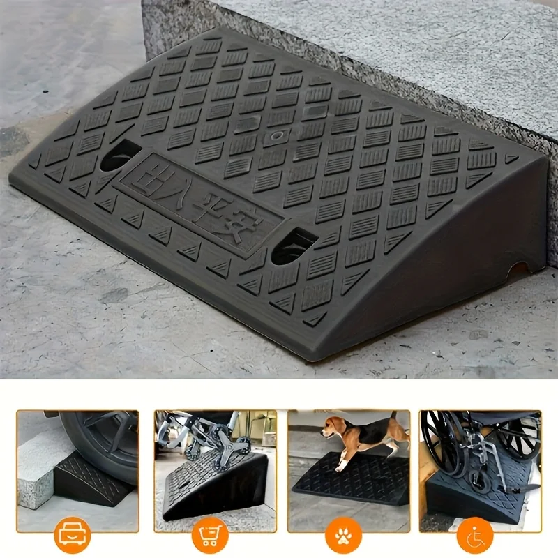2PC Car Wheelchair Ramp, Portable Threshold Ramp for Pets/Seniors,Lightweight Durable Aluminum Mobility Aid for Home/Outdoor Use