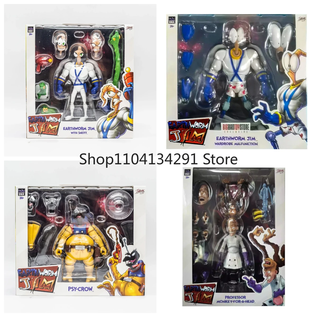 c*e様 E.T. Animaltronic フィギュア Earthworm Jim Action Figure Collection Model Toy Professor Monkey