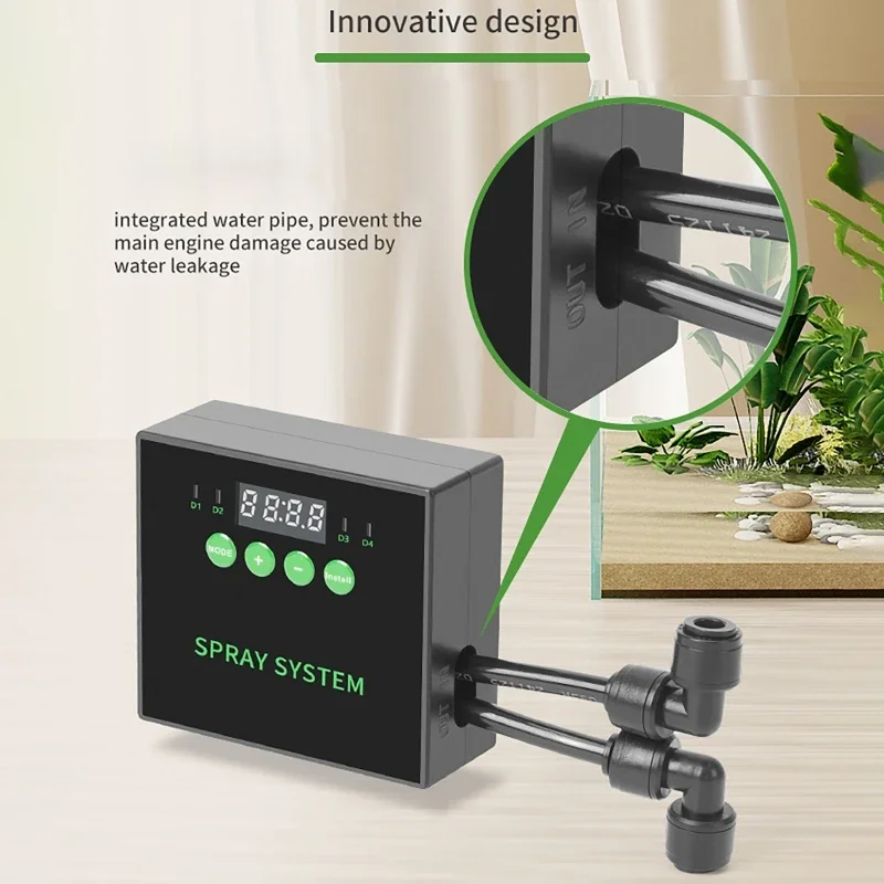 Intelligent Reptile Fogger Terrariums Humidifier Electronic Timer Automatic Mist Rainforest Spray System Kit Sprinkler Control