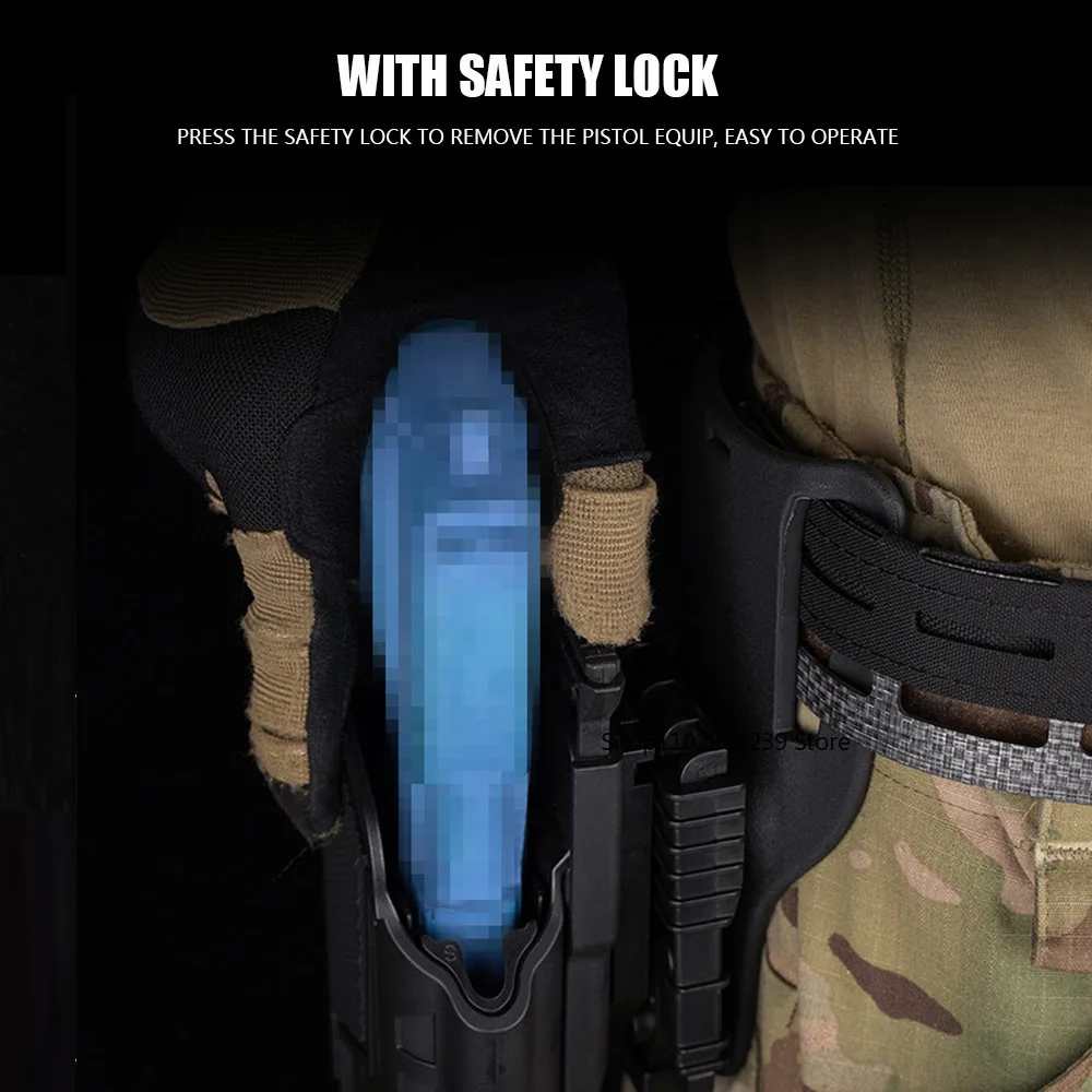 X300 Flashlight Universal Holster Tactical Quick Release Hand-gun Pistol Holsters with Drop Leg Platform QLS Adapter