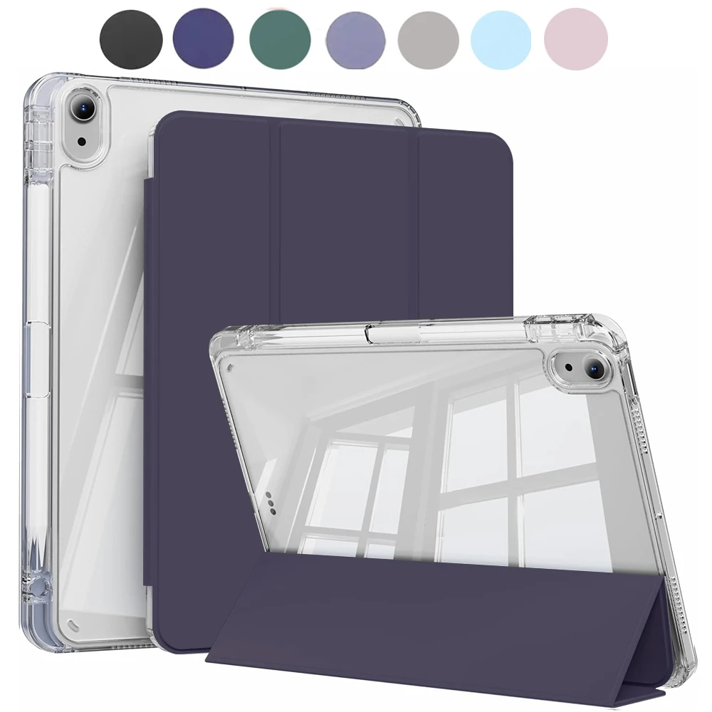 Sleek Crystal Clear Tablet Case with Pen Holder