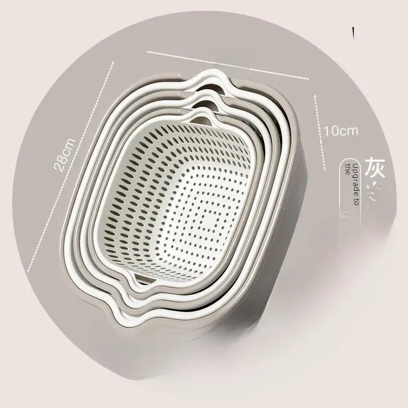 Gray and white [6-piece drain basket]]