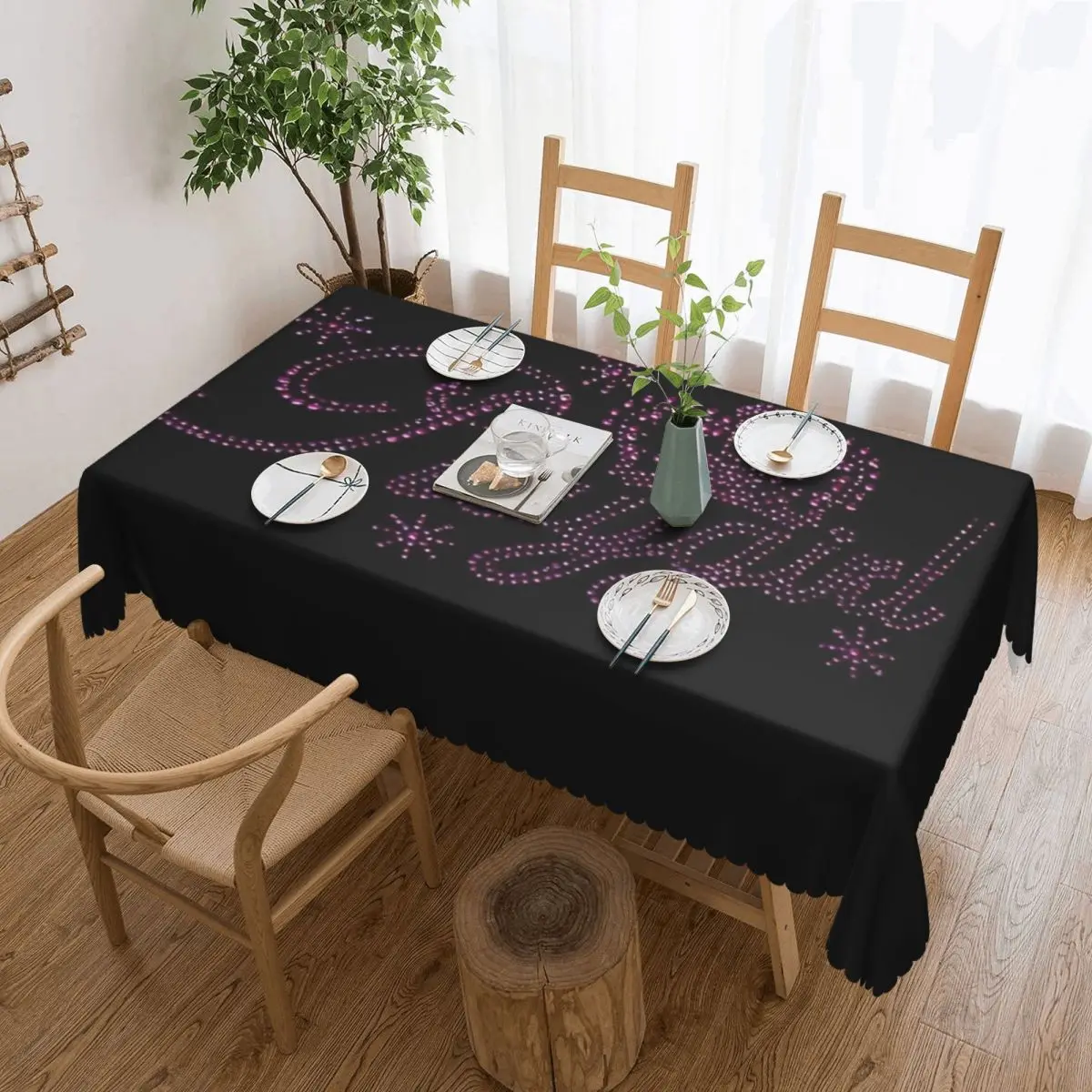 

Playgirl Pink Glam Tablecloth 54x72in Waterproof Home Decor Festive Decor