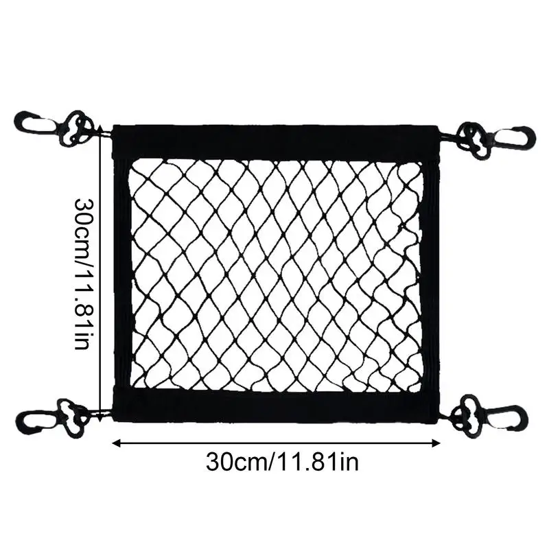 Motorcycle Cargo Net Polyester High Elastic Cargo Net with 4 Adjustable Hooks 360 Degree Rotatable Motorcycle Net Supplies