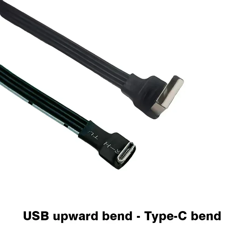 초박형 FPV 팔꿈치 USB - Type-C 충전 데이터 케이블 와이어 USB2.0 최대 90 각도 USB-C 연질 실리콘 유연한 케이블 5CM-100CM
