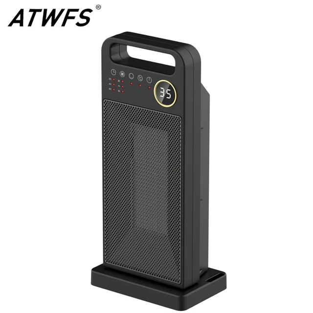 ATWFS PTC Heater for Room Remote Control Electric Heating Touch Screen Heaters Household Vertical 120 Degree Shaking Head Heater 1