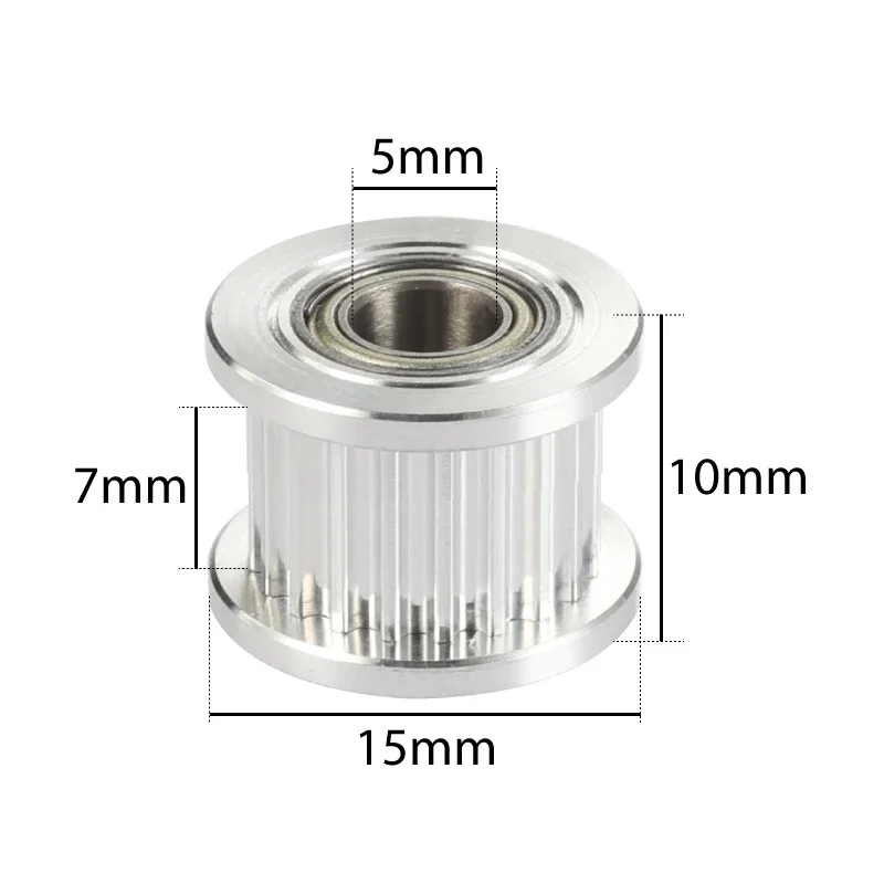 Aluminum 5mm Bore GT2 Idler Timing Pulley - 20 Tooth Wheel