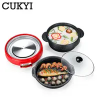 Hotpot Barbecue Pan 2 in 1 Multicooker Maifan Stone Grill Machine  Multifunctional Generic Heating Base Detachable Washable Pot 2