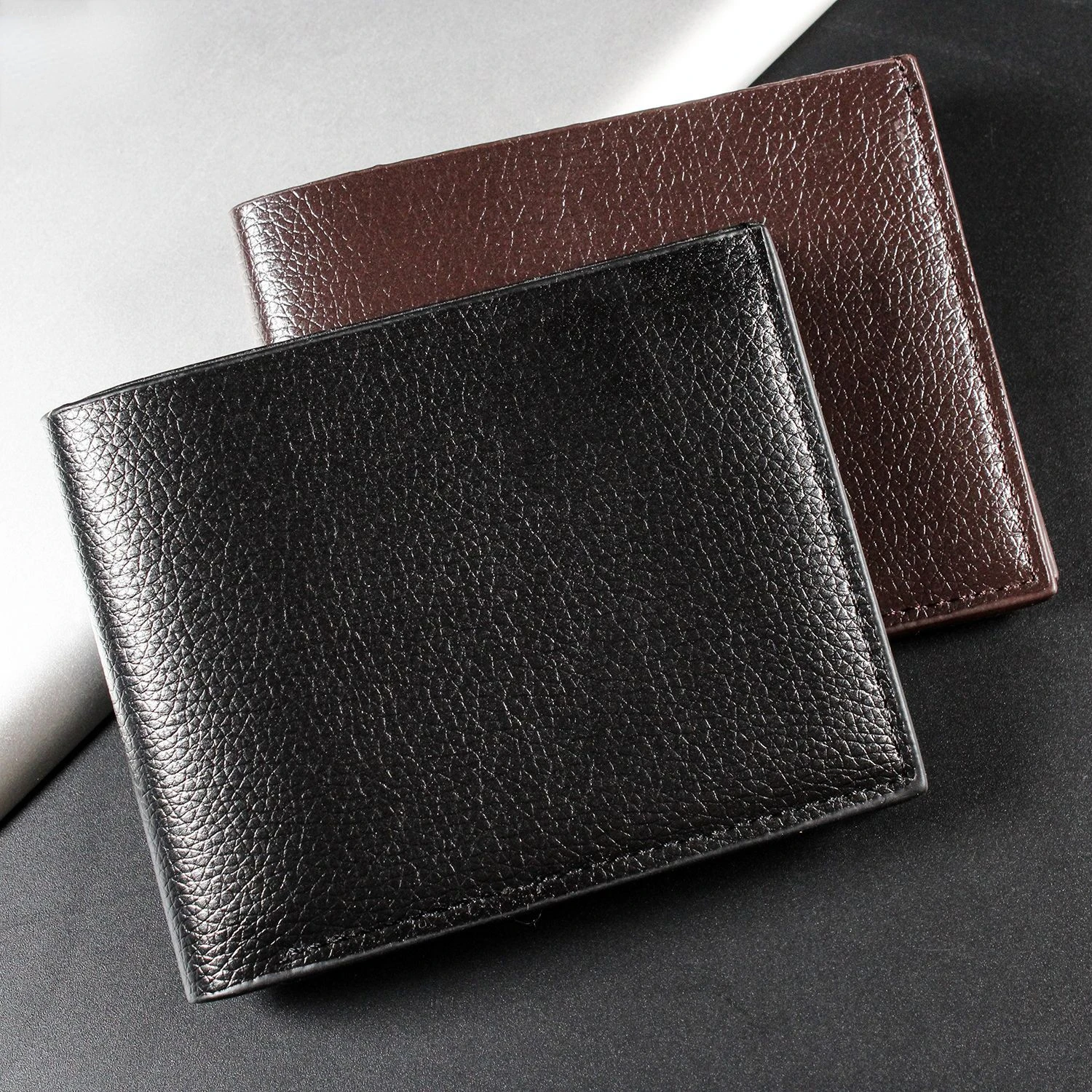 Wallet For Men Short Term Business Money Clip PU Leather Double Fold Pursey  Light Luxury Open Card Holders Billeteras De Hombre - AliExpress