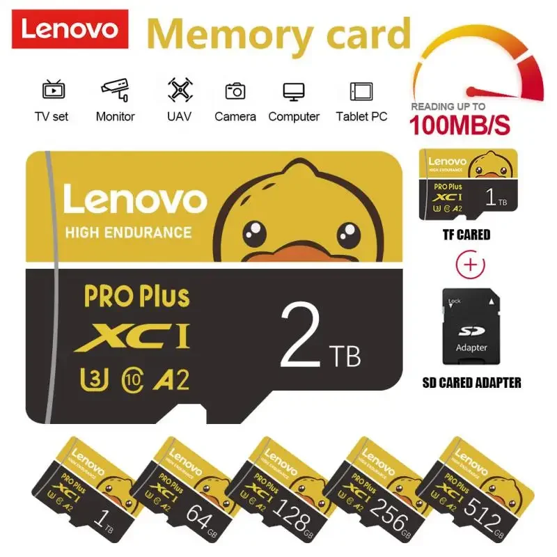 Lenovo 2Tb Sd Memory Card 128Gb Sd/Tf Flash Card Mini Sd Card 1Tb 512Gb Micro Tf Sd Card 256Gb Per Telefoni Droni Spedizione Veloce