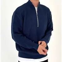 Half Zipper Autumn Winter Coat Men Light Mature Style Korean Style New Sweater Casual Simple Solid Color Long-sleeved Coat 1