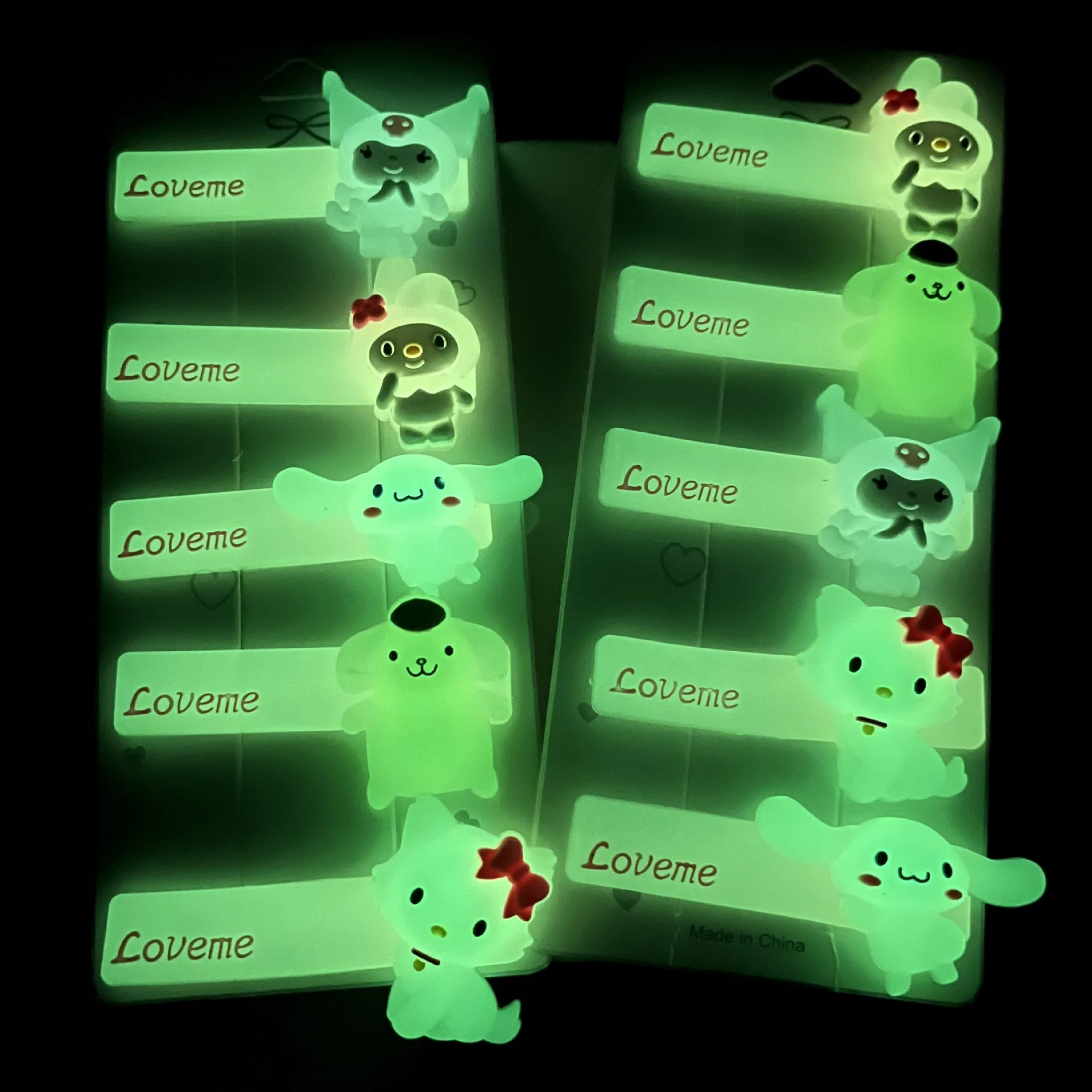 

10pcs Sanrio Patch Kawaii Mymelody Kuromi Cinnamoroll Cartoon DIY Phone Case Glow Decoration Home Accessories Patch