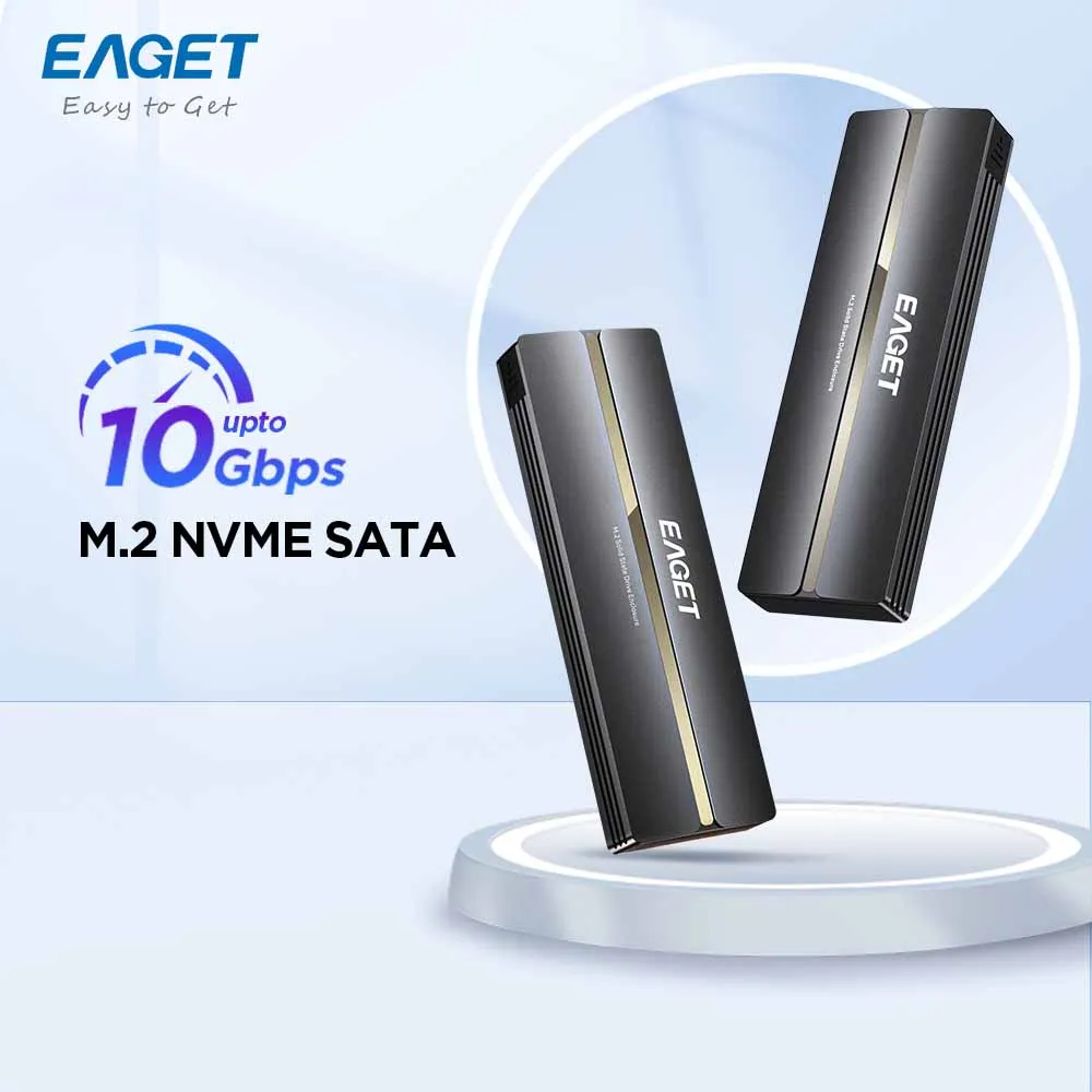 Eaget M2 SSD 케이스 NVME SATA 듀얼 프로토콜 M.2-USB C타..