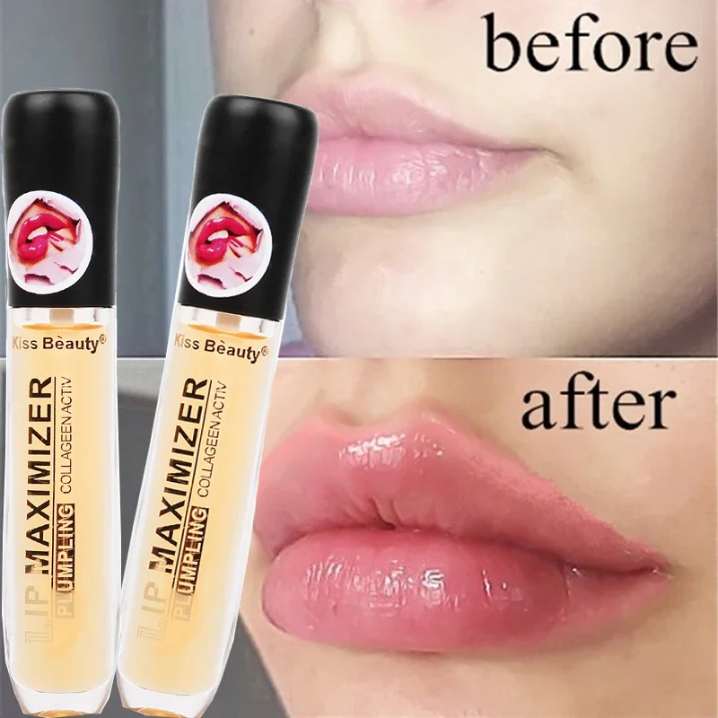 5ml Moisturizing Lips Plumper Transparent Lip Oil Repairing Dead Skin Reduce Fine Line Nourishing Lip Makeup