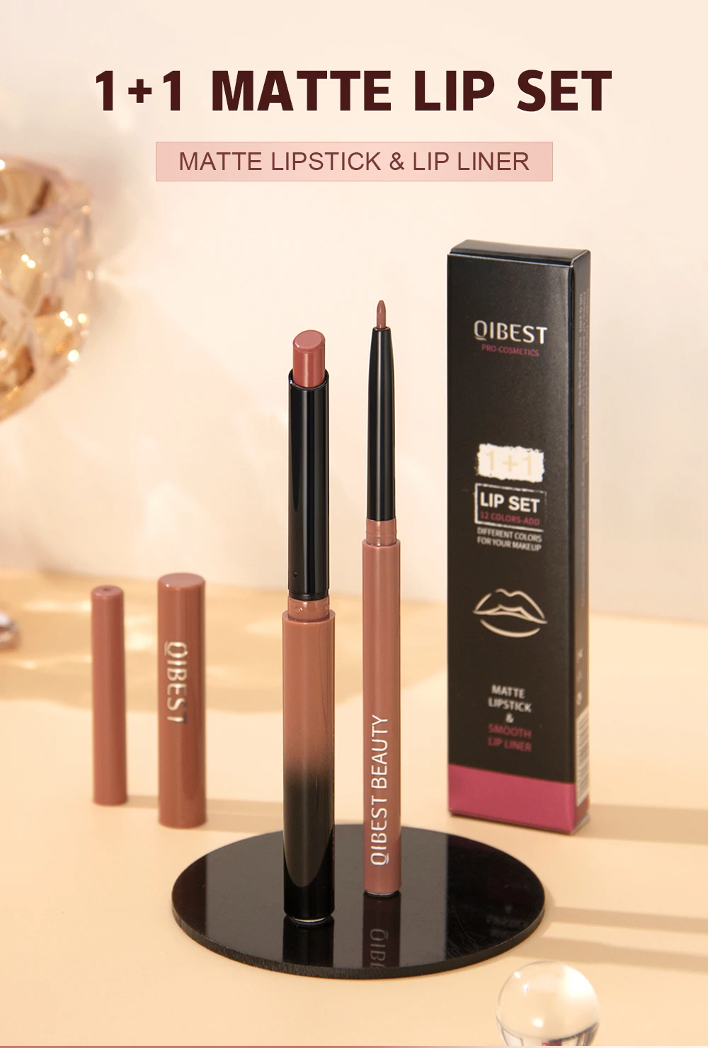 Langhaftendes Lippenstift- Und Lipliner-set In Nude Und Rot_voghion.com
