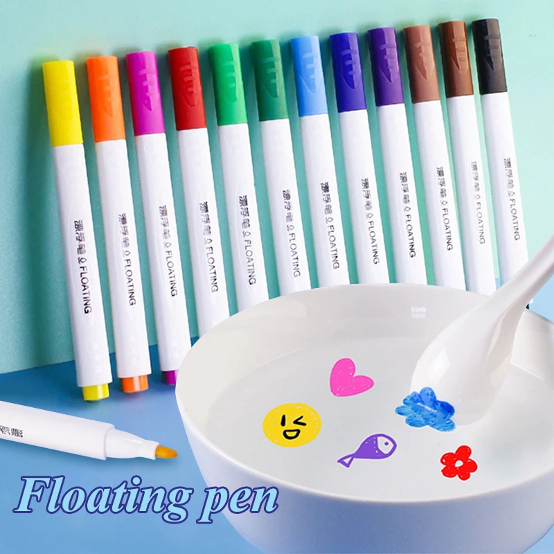 MOKEELO 플로팅 매직 워터 페인팅 펜, DIY 그래피티 제작, 화이트보드 마커 펜, 학교 학생 미술 문구, 12 색