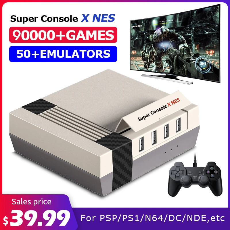 Super Console X Nes Classic Video Game Console 50000+ Retro Games 50+ Emulators For Ps1/psp/n64
