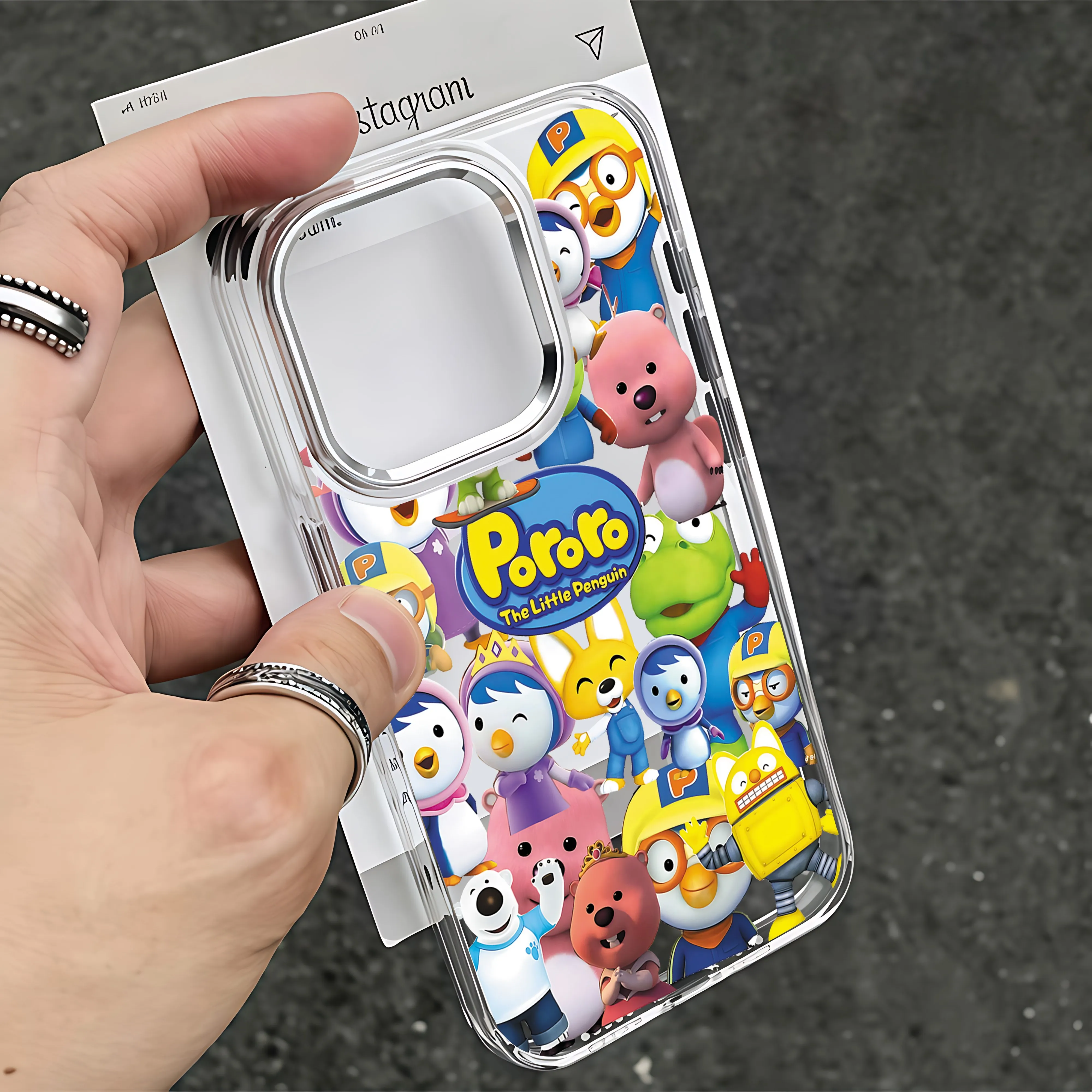 Cartoon Cute Pororos Clear Phone Case