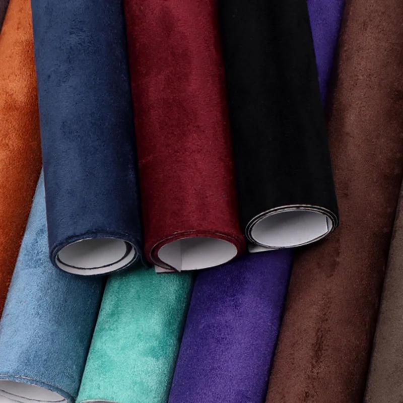 Self-Adhesive Faux Suede PU Leather Fabric for Furniture and Interior Design
