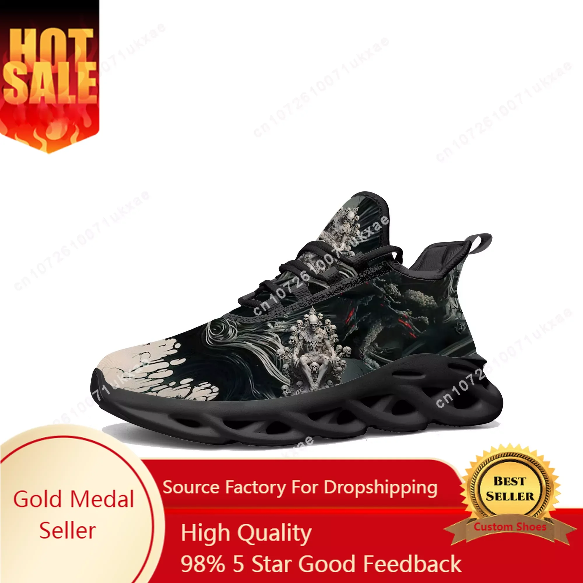 

SKull PAisley Gothic Goth Punk Flats Sneakers Mens Womens Sports Running Shoes High Quality DIY Sneaker customization Shoe