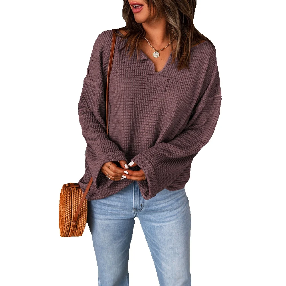 

Shi Ying Hua Fu Ge Knitted Loose Long Sleeve Top Women's New Simple Underlay 25116806