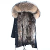 100% Real Fur Parka Men Winter Jacket Real Raccoon Fur Hooded Coats Nature Raccoon Dog Lining Jacket Man Real Fur Coat 1