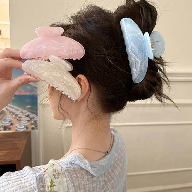 Elegante geometrische Haarspange aus Kunststoff, Haarklammer im Shark-Claw-Stil, koreanische große Badespange, Haarnadel, Haar-Accessoires für Damen, Kopfschmuck – Detail 10