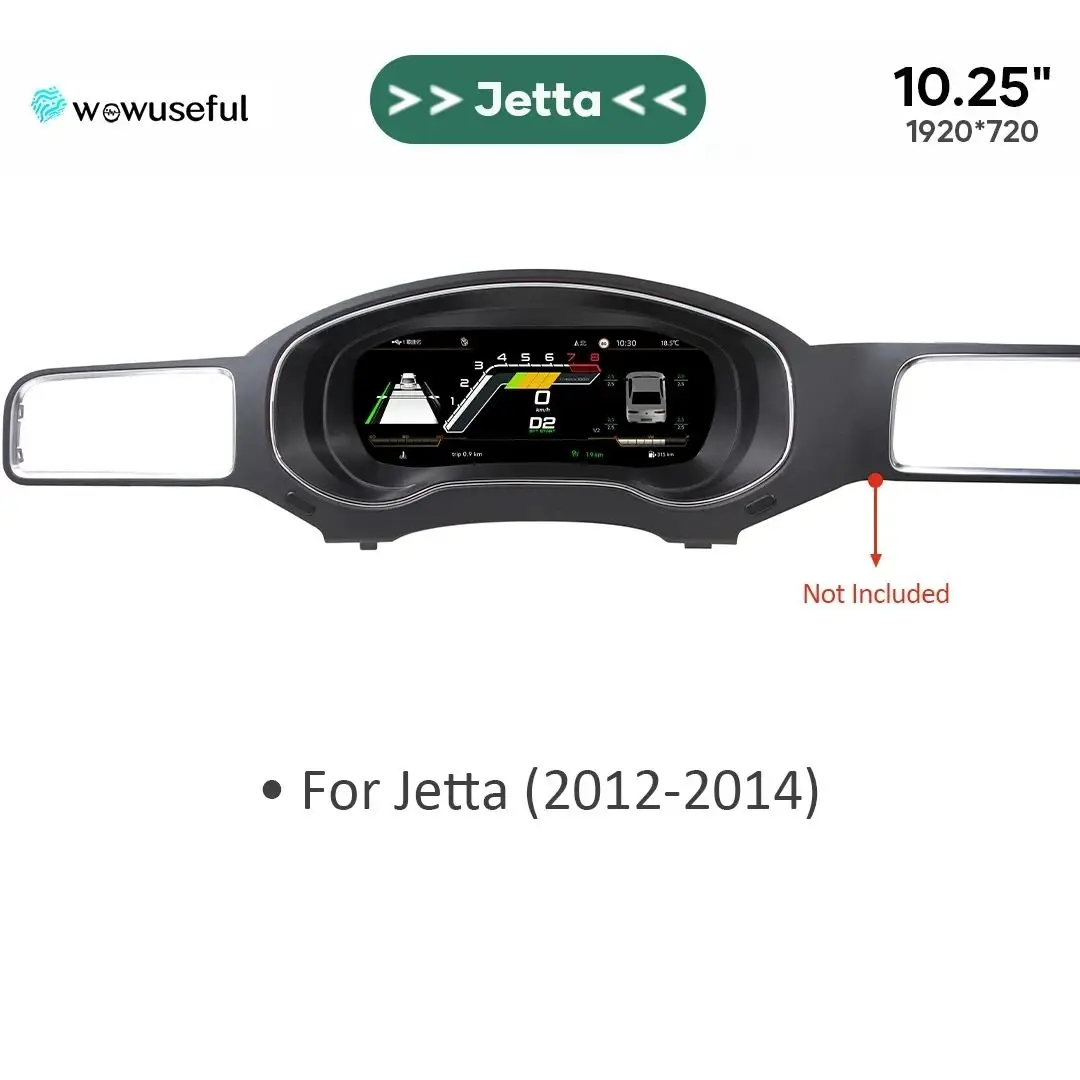 Panel de Instrumentos con Radio LCD de 10.25'' para VW Jetta 2012 13 14, Modificación de Tablero Digital para Automóvil 2