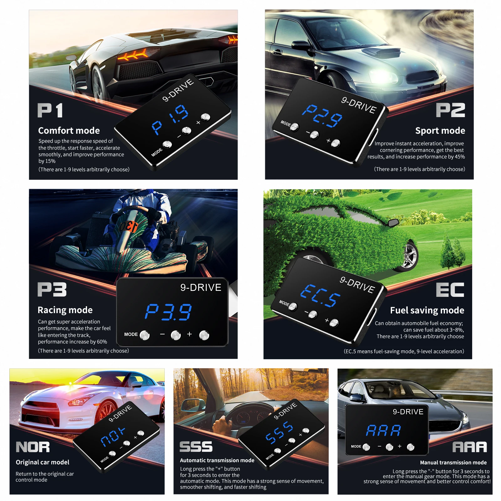 Plug Play Throttle Response Controller Tuning Parts Accessory 9 Drive 5 Modes Digital Racing Accelerator Potent Booster for BMW