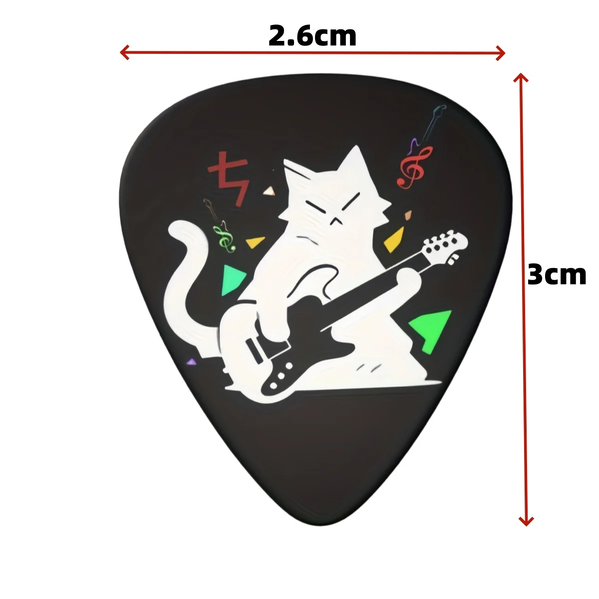 Guitar Picks 6 Pcs Miwayer Original Sound Double-Sided Printed With Keychain Holster For Bass Electric Music Lovers